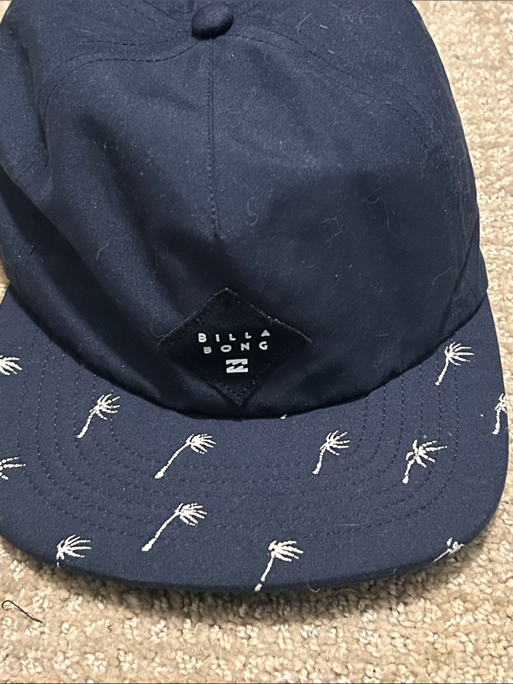 Billabong Navy Cap with White Palm Embroidery